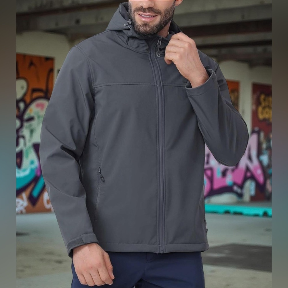 NWT‎ CAMEL CROWN Mens Softshell Jacket Fleece Lined Waterproof Windproof Size L